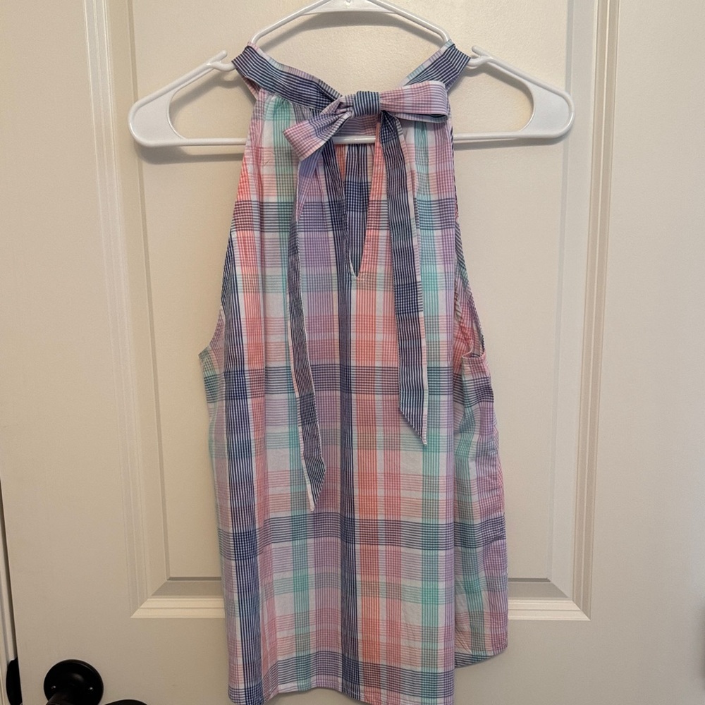 J. Crew‎ Plaid Halter Tank - Pink, Blue & Mint - Picture 3 of 6